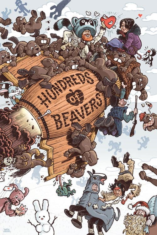 โปสเตอร์ Hundreds of Beavers (2024) แผนบ้าล่าบีเวอร์